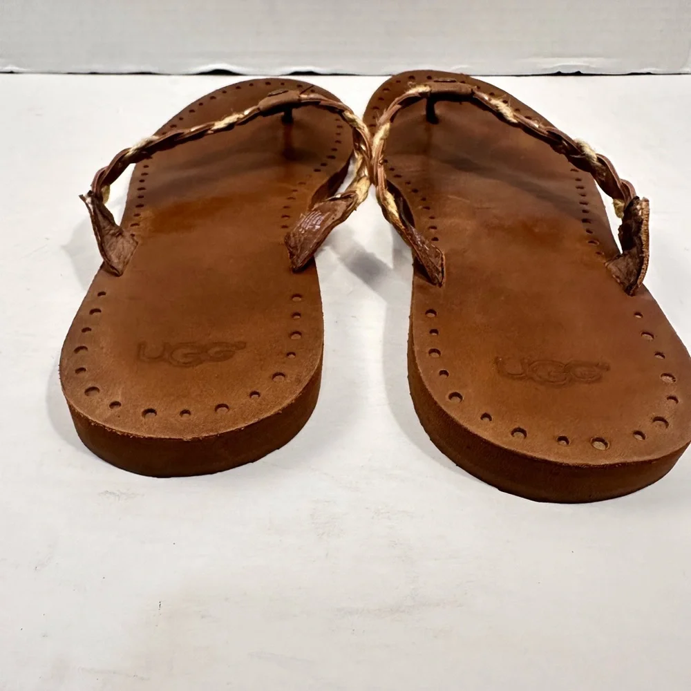UGG Navie Braided Leather Sandals Sz 10‎